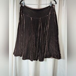 Brown Velvet Lauren Ralph Lauren Silk Blend Skirt Flowy And Soft